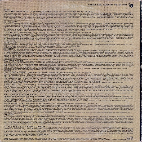 Carole King : Tapestry (LP, Album, SX\)