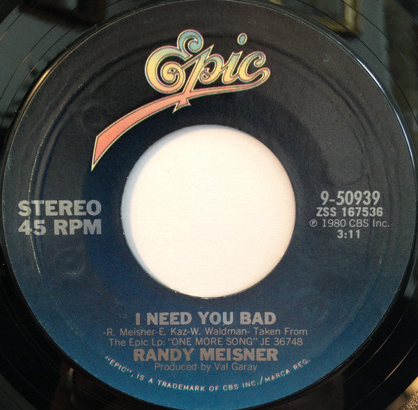 Randy Meisner : Deep Inside My Heart (7", Single, Styrene, San)