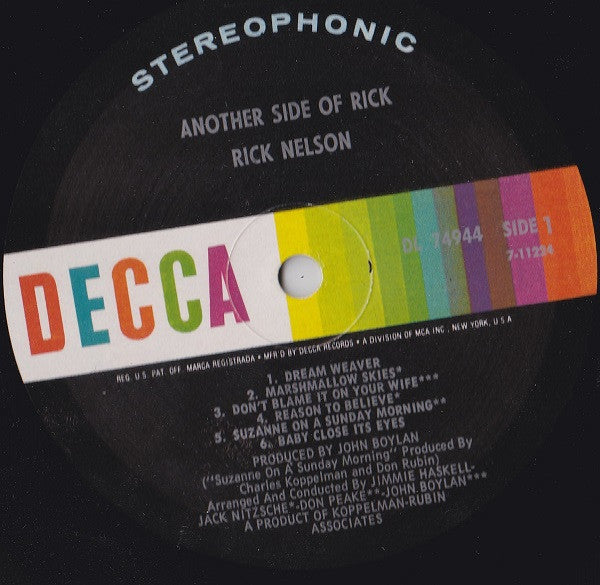 Rick Nelson* : Another Side Of Rick (LP, Album, Pin)