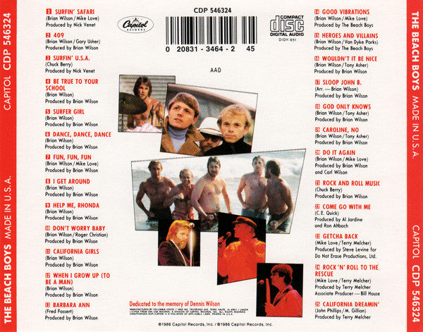The Beach Boys : Made In U.S.A. (CD, Comp, Club, SRC)