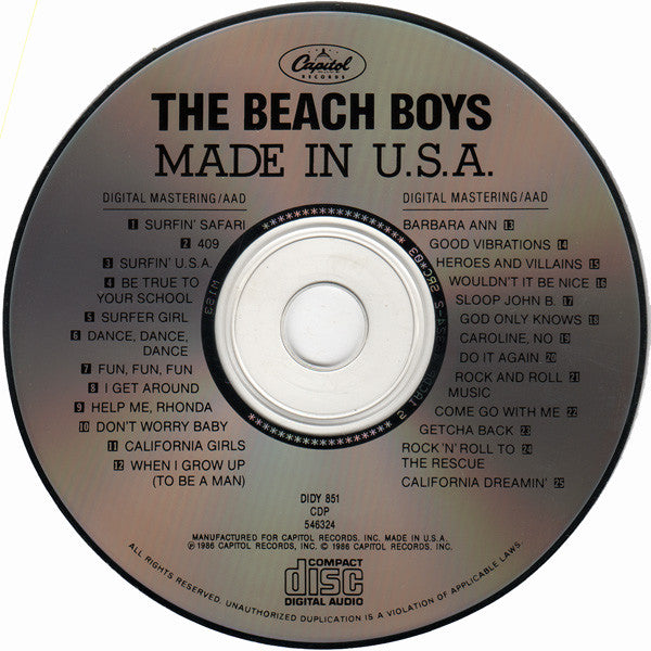 The Beach Boys : Made In U.S.A. (CD, Comp, Club, SRC)