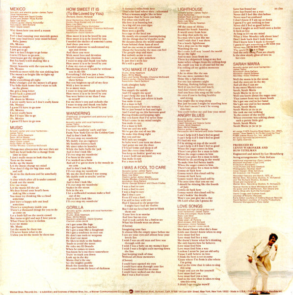 James Taylor (2) : Gorilla (LP, Album, RP, Los)