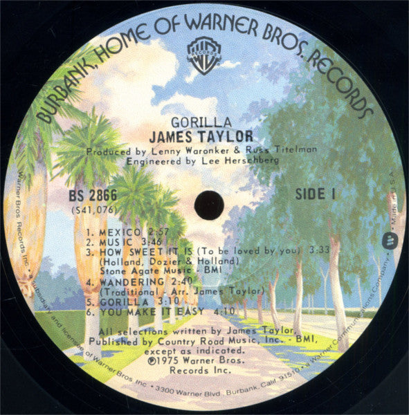 James Taylor (2) : Gorilla (LP, Album, RP, Los)
