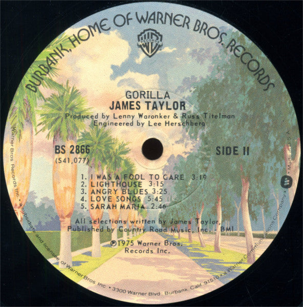 James Taylor (2) : Gorilla (LP, Album, RP, Los)