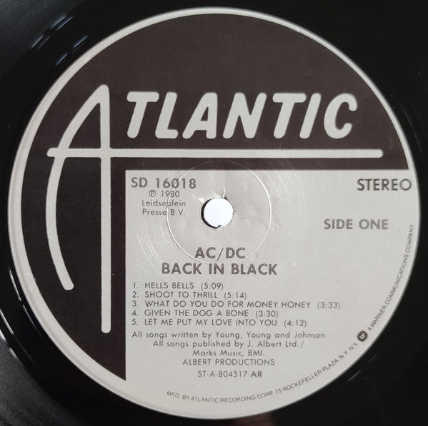 AC/DC : Back In Black (LP, Album, AR,)
