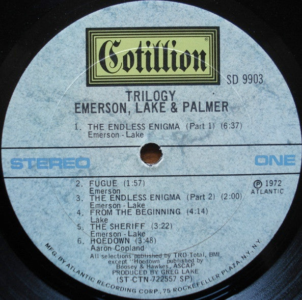 Emerson, Lake & Palmer : Trilogy (LP, Album, Gat)
