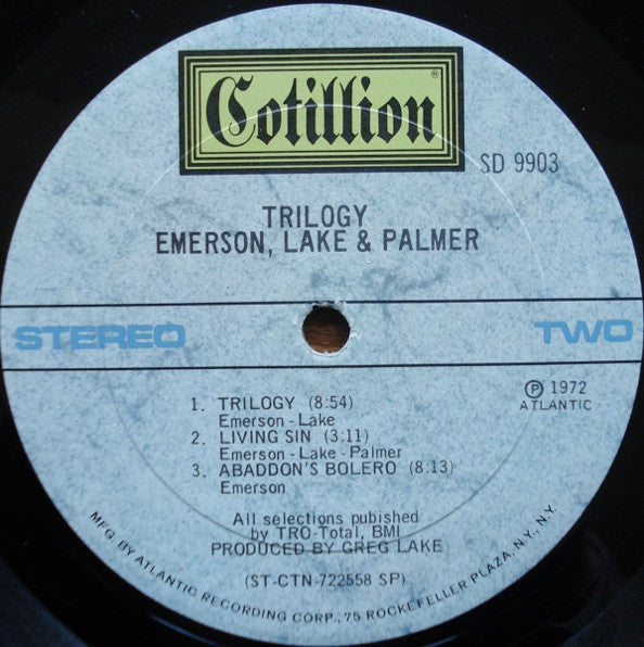 Emerson, Lake & Palmer : Trilogy (LP, Album, Gat)