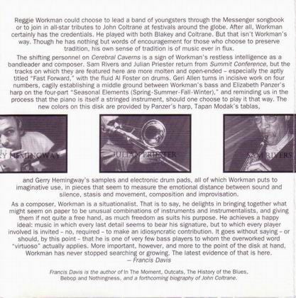 Reggie Workman : Cerebral Caverns (CD, Album)