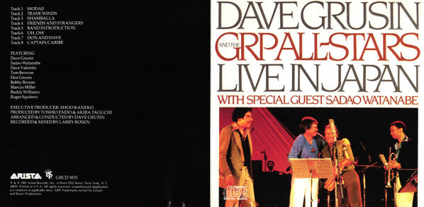 Dave Grusin And The GRP All-Stars : Live In Japan (CD, Album, RE)