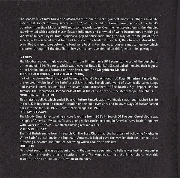 The Moody Blues : The Best Of The Moody Blues (CD, Comp, RM)