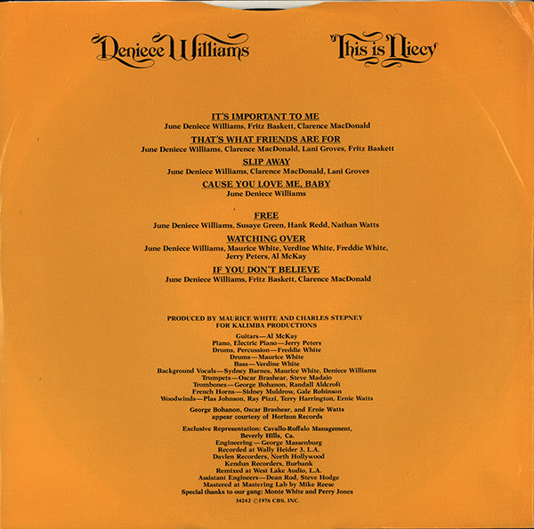 Deniece Williams : This Is Niecy (LP, Album, Ter)