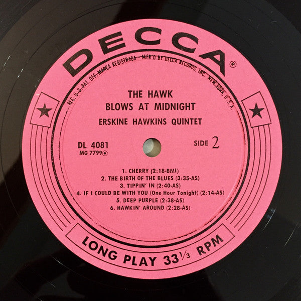 Erskine Hawkins Quintet : The Hawk Blows At Midnight (LP, Mono, Promo, Pin)