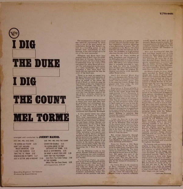 Mel Tormé : I Dig The Duke - I Dig The Count (LP, Album)