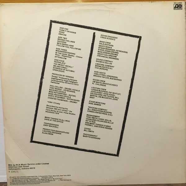 Genesis : Three Sides Live (2xLP, Album, Club)