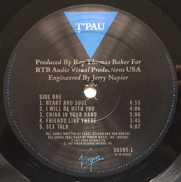 T'Pau : T'Pau (LP, Album, RP)