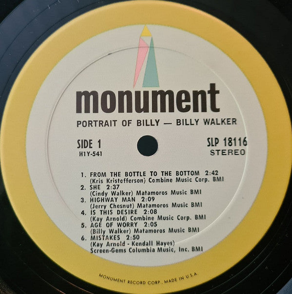 Billy Walker : Portrait Of Billy (LP)