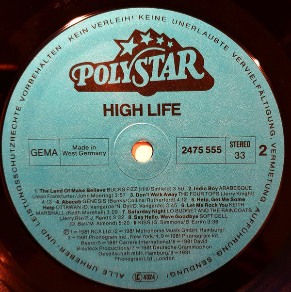 Various : High Life (Original Top Hits Ungekürzt Frühjahr '82) (LP, Comp)