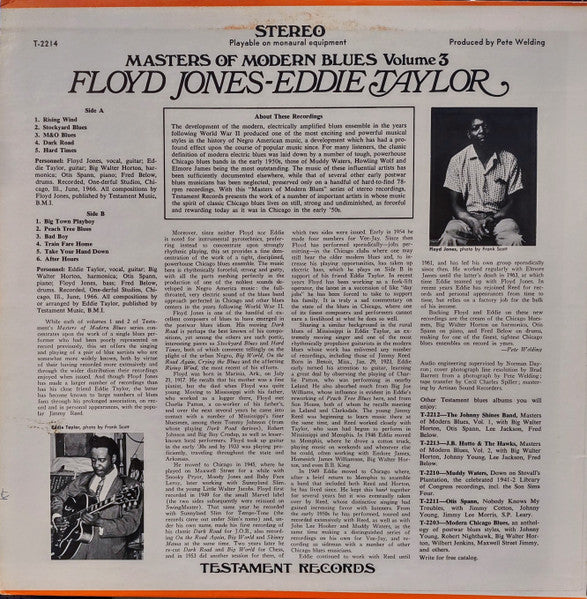 Floyd Jones (2) - Eddie Taylor (2) : Masters Of Modern Blues Volume 3 (LP, RE)