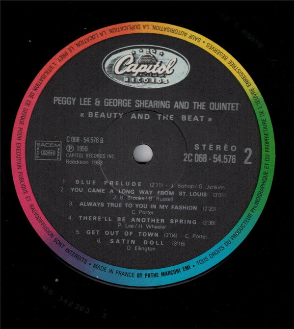 Peggy Lee / George Shearing : Beauty And The Beat! (LP, Album, RE)