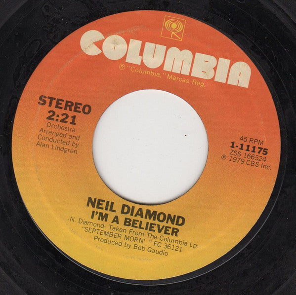 Neil Diamond : September Morn / I'm A Believer (7", Single, Styrene, Ter)