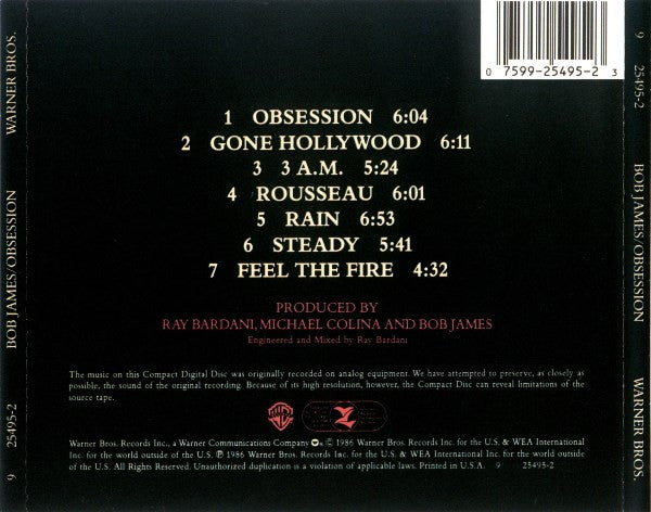 Bob James : Obsession (CD, Album, RE)