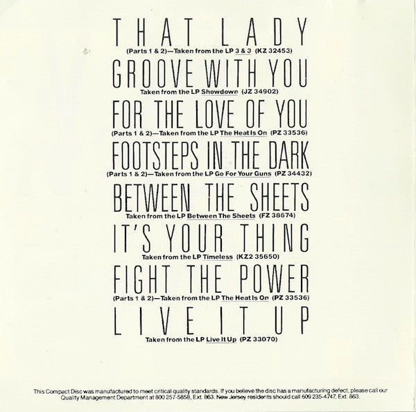 The Isley Brothers : Isley's Greatest Hits, Volume 1 (CD, Comp, RP)