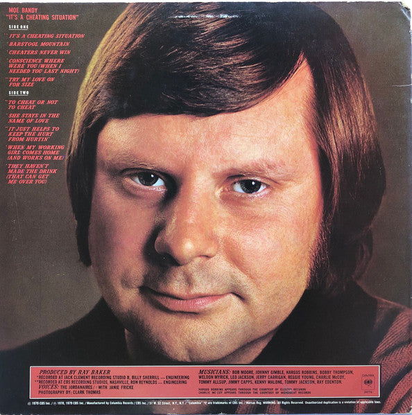 Moe Bandy : It's A Cheating Situation (LP, Album, Ter)