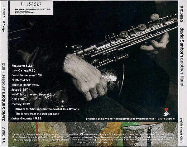 David Sanborn : Another Hand (CD, Album, Club)