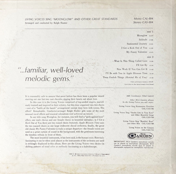 Living Voices : Living Voices Sing Moonglow And Other Great Standards (LP, Album)