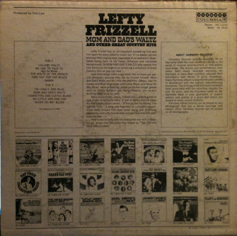 Lefty Frizzell : Mom And Dad's Waltz And Other Great Country Hits (LP, Comp)