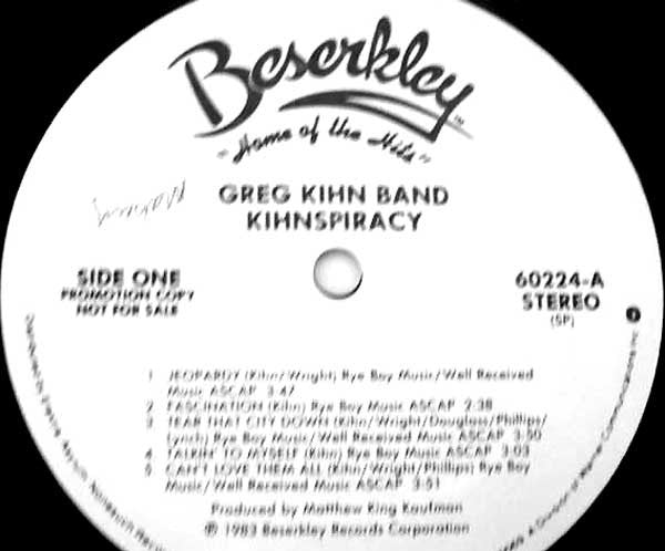 Greg Kihn Band : Kihnspiracy (LP, Album, Promo)