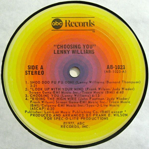 Lenny Williams : Choosing You (LP, Album, San)