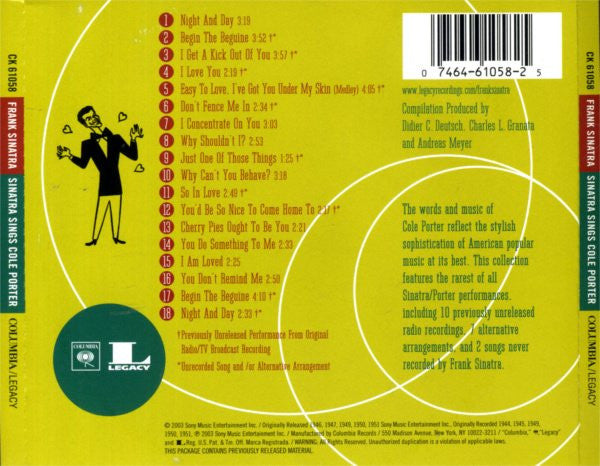 Frank Sinatra : Sinatra Sings Cole Porter (CD, Comp)