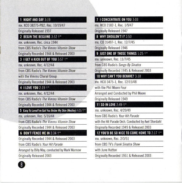 Frank Sinatra : Sinatra Sings Cole Porter (CD, Comp)