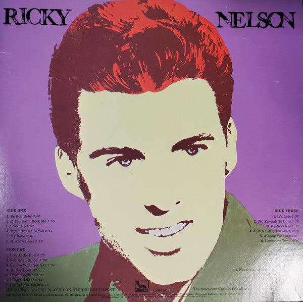 Ricky Nelson (2) : Legendary Masters Series (2xLP, Comp, Mono, RE)