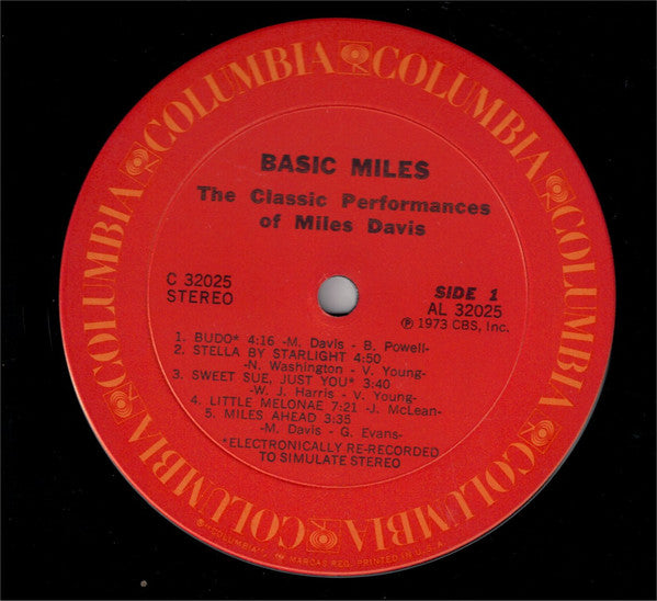 Miles Davis : Basic Miles - The Classic Performances Of Miles Davis (LP, Comp, RE)
