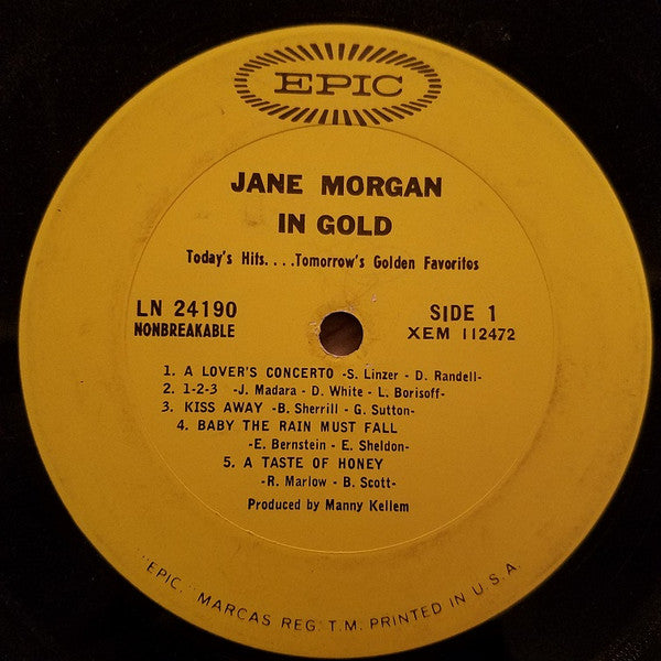 Jane Morgan : Jane Morgan In Gold Today's Hits...Tomorrow's Golden Favorites (LP, Mono)
