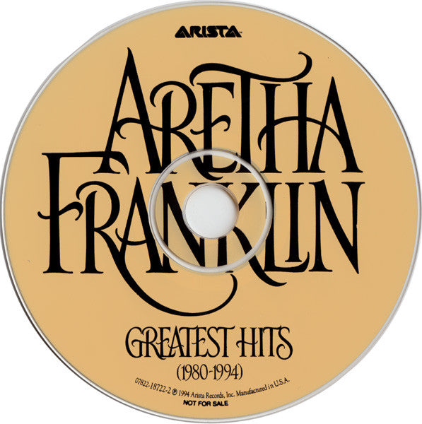 Aretha Franklin : Greatest Hits (1980-1994) (CD, Comp, Promo)