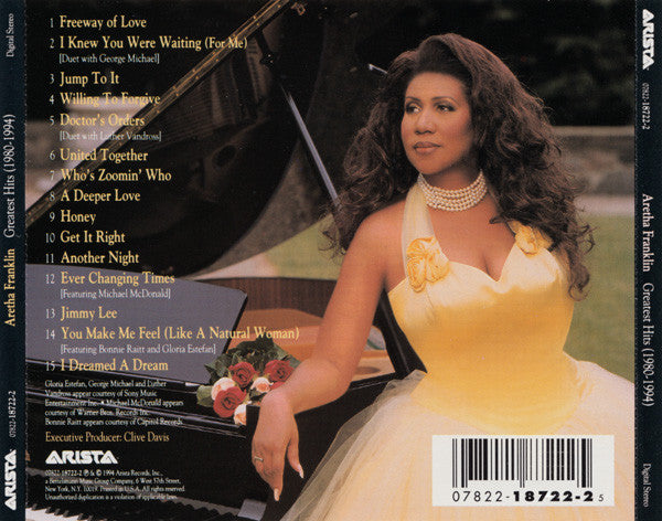 Aretha Franklin : Greatest Hits (1980-1994) (CD, Comp, Promo)