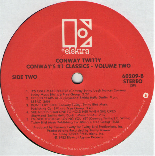 Conway Twitty : Conway's #1 Classics Volume Two (LP, Album, Spe)