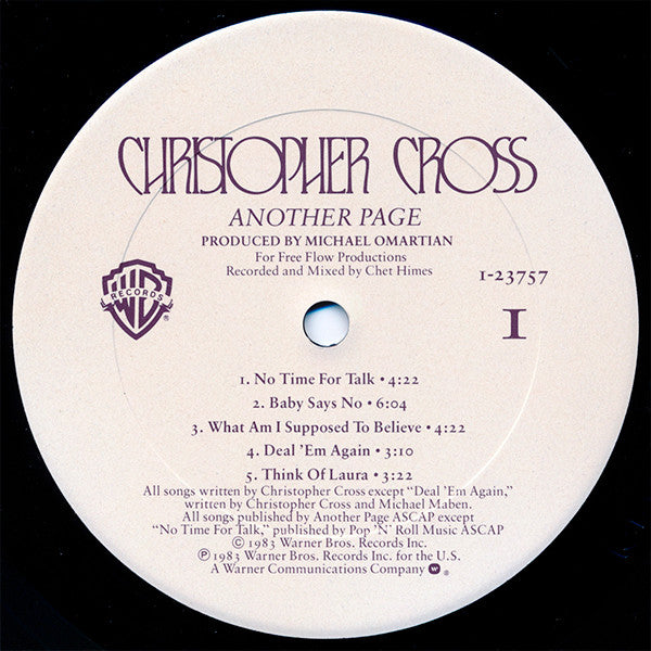 Christopher Cross : Another Page (LP, Album, Club, Car)
