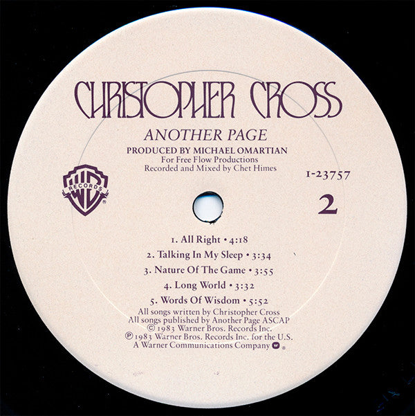 Christopher Cross : Another Page (LP, Album, Club, Car)