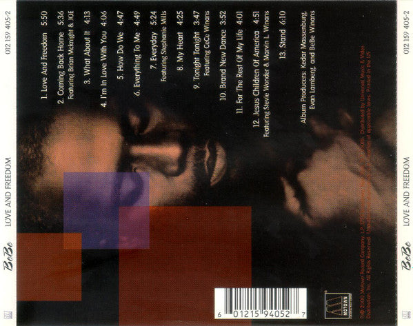 BeBe Winans : Love & Freedom (CD, Album)