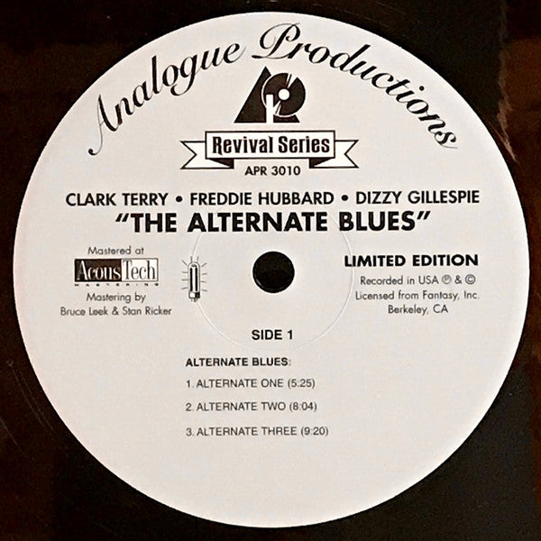 Clark Terry • Freddie Hubbard • Dizzy Gillespie Plus Oscar Peterson : The Alternate Blues (LP, Album, Ltd, RE, RM)