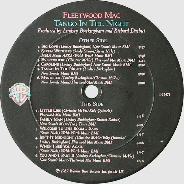 Fleetwood Mac : Tango In The Night (LP, Album, Club, Car)