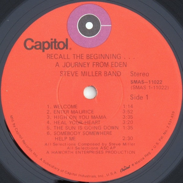 Steve Miller Band : Recall The Beginning...A Journey From Eden (LP, Album)