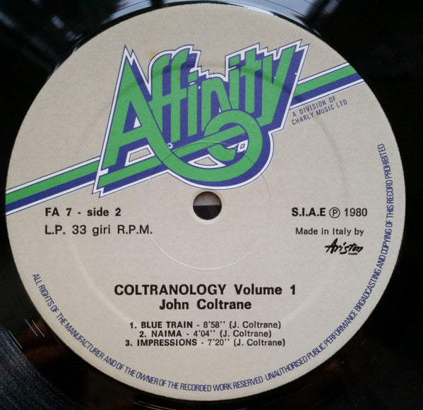 John Coltrane : Coltranology Volume One (LP, Album, Comp, Mono)