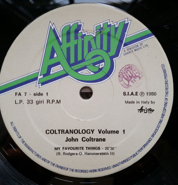 John Coltrane : Coltranology Volume One (LP, Album, Comp, Mono)