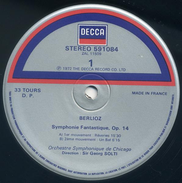 Berlioz*, Orchestre Symphonique De Chicago*, Sir Georg Solti* : Symphonie Fantastique (LP, RE)