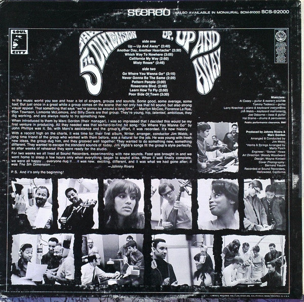 The 5th Dimension* : Up, Up And Away (LP, Album, Ind)
